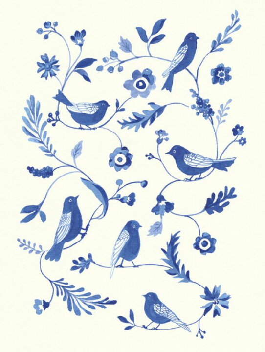 楽天市場 鳥 花 植物 イラスト パターン カントリー 青 ブルーの壁紙 輸入 カスタム壁紙 Photowall Songbird Celebration 貼ってはがせるフリース壁紙 不織布 海外取り寄せのため1カ月程度でお届け 代引き 後払い不可 壁紙屋本舗 カベガミヤホンポ