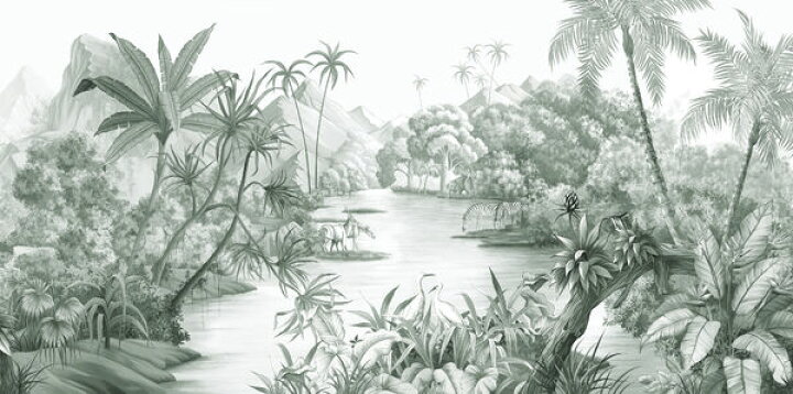 楽天市場 ジャングル 森 ヤシの木 パームツリー ボタニカル 緑 グリーンの壁紙 輸入 カスタム壁紙 Photowall Tangled Jungle Ii Green 貼ってはがせるフリース壁紙 不織布 海外取り寄せのため1カ月程度でお届け 代引き 後払い不可 壁紙屋本舗