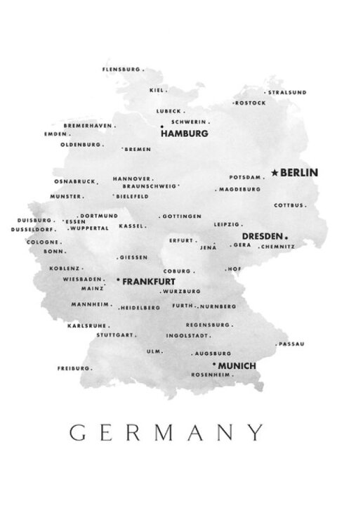 楽天市場 ドイツ 地図 都市名 マップ 灰色 グレー モノトーンの壁紙 輸入 カスタム壁紙 Photowall Germany Cities 貼ってはがせるフリース壁紙 不織布 海外取り寄せのため1カ月程度でお届け 代引き 後払い不可 壁紙屋本舗 カベガミヤホンポ