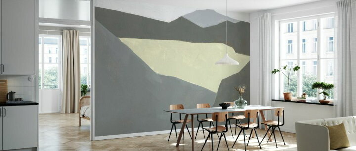 楽天市場 山 風景画 イラスト 灰色 グレーの壁紙 輸入 カスタム壁紙 Photowall Landscape Composition Iv 貼ってはがせるフリース壁紙 不織布 海外取り寄せのため1カ月程度でお届け 代引き 後払い不可 壁紙 屋本舗 カベガミヤホンポ