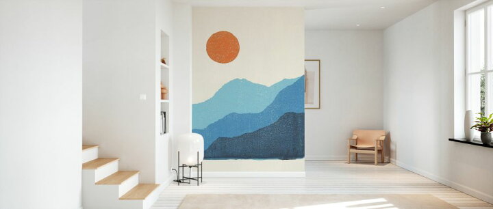 楽天市場 山 太陽 イラスト シンプルの壁紙 輸入 カスタム壁紙 Photowall Rise 279 貼ってはがせるフリース壁紙 不織布 海外取り寄せのため1カ月程度でお届け 代引き 後払い不可 壁紙屋本舗 カベガミヤホンポ