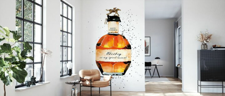 楽天市場 ウイスキー ボトル 水彩画 イラストの壁紙 輸入 カスタム壁紙 Photowall Whiskey Is My Spirit Animal 237 貼ってはがせるフリース壁紙 不織布 海外取り寄せのため1カ月程度でお届け 代引き 後払い不可 壁紙 屋本舗 カベガミヤホンポ