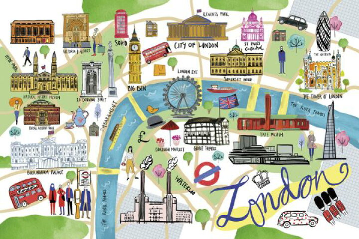 楽天市場 ロンドン 地図 イラスト 名所の壁紙 輸入 カスタム壁紙 Photowall London Map 251 貼ってはがせるフリース壁紙 不織布 海外取り寄せのため1カ月程度でお届け 代引き 後払い不可 壁紙屋本舗 カベガミヤホンポ