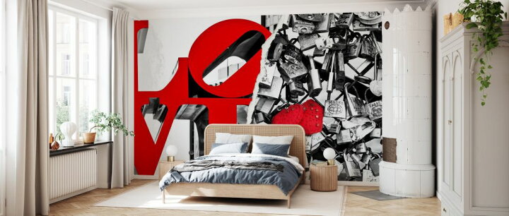 楽天市場 彫刻 鍵 南京錠 コラージュ 赤 レッドの壁紙 輸入 カスタム壁紙 Photowall Dual Torn Posters Love Amour 貼ってはがせるフリース壁紙 不織布 海外取り寄せのため1カ月程度でお届け 代引き 後払い不可 壁紙 屋本舗 カベガミヤホンポ
