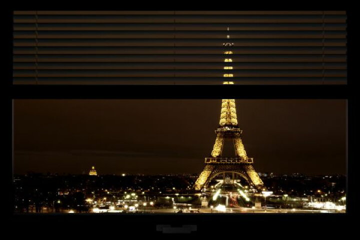 楽天市場 エッフェル塔 パリ 夜景 黒 ブラックの壁紙 輸入 カスタム壁紙 Photowall Paris By Night View Throught The Venetian Window 貼ってはがせるフリース壁紙 不織布 海外取り寄せのため1カ月程度でお届け 代引き 後払い不可 壁紙屋本舗