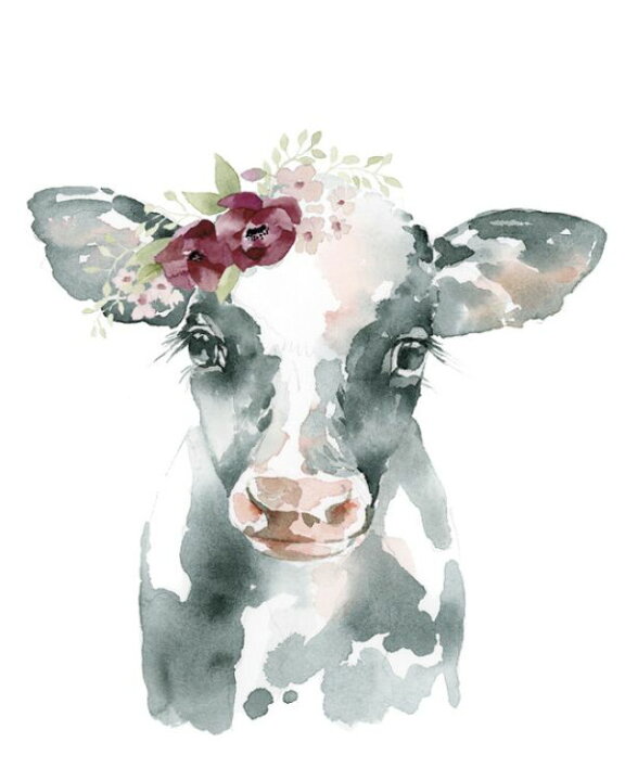 楽天市場 牛 ウシ 花 水彩画の壁紙 輸入 カスタム壁紙 Photowall Floral Cow 貼ってはがせるフリース壁紙 不織布 海外取り寄せのため1カ月程度でお届け 代引き 後払い不可 壁紙屋本舗 カベガミヤホンポ