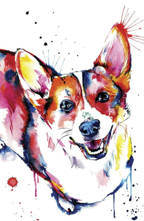 楽天市場 コーギー 犬 水彩画 イラストの壁紙 輸入 カスタム壁紙 Photowall Corgi 貼ってはがせるフリース壁紙 不織布 海外取り寄せのため1カ月程度でお届け 代引き 後払い不可 壁紙屋本舗 カベガミヤホンポ