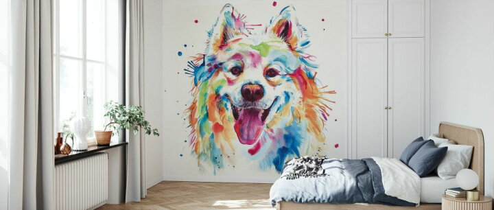 楽天市場 サモエド 犬 水彩画 イラストの壁紙 輸入 カスタム壁紙 Photowall Samoyed 貼ってはがせるフリース壁紙 不織布 海外取り寄せのため1カ月程度でお届け 代引き 後払い不可 壁紙屋本舗 カベガミヤホンポ
