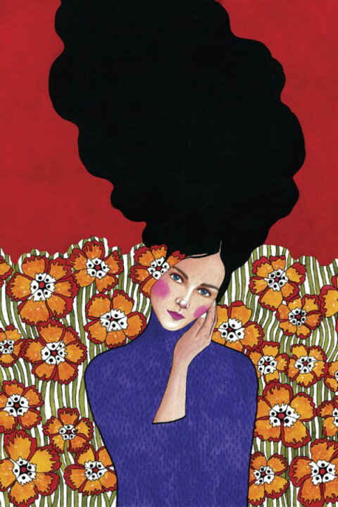 楽天市場 イラスト アート 女性 花 パターン 赤 レッドの壁紙 輸入 カスタム壁紙 Photowall Mask I Wear Is One 貼ってはがせるフリース壁紙 不織布 海外取り寄せのため1カ月程度でお届け 代引き 後払い不可 壁紙 屋本舗 カベガミヤホンポ