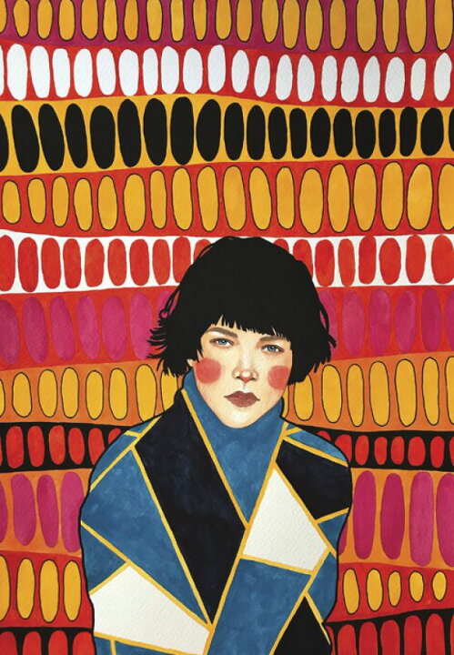 楽天市場 イラスト アート 女性 パターン 赤 レッド 黄色 イエローの壁紙 輸入 カスタム壁紙 Photowall Into The Unknown 貼ってはがせるフリース壁紙 不織布 海外取り寄せのため1カ月程度でお届け 代引き 後払い不可 壁紙 屋本舗 カベガミヤホンポ