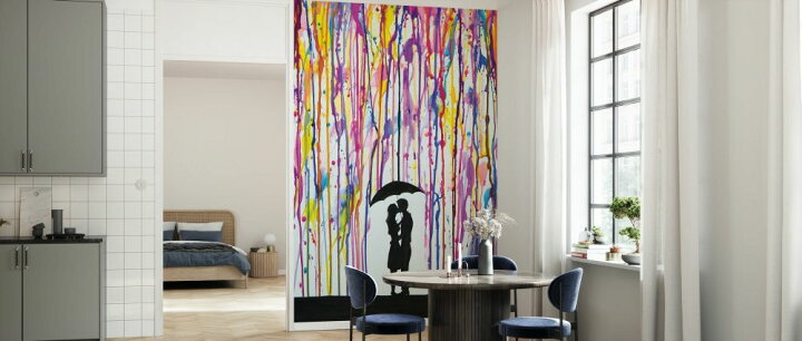 楽天市場 イラスト シルエット 傘 カラフルの壁紙 輸入 カスタム壁紙 Photowall Lavender 貼ってはがせるフリース壁紙 不織布 海外取り寄せのため1カ月程度でお届け 代引き 後払い不可 壁紙屋本舗 カベガミヤホンポ