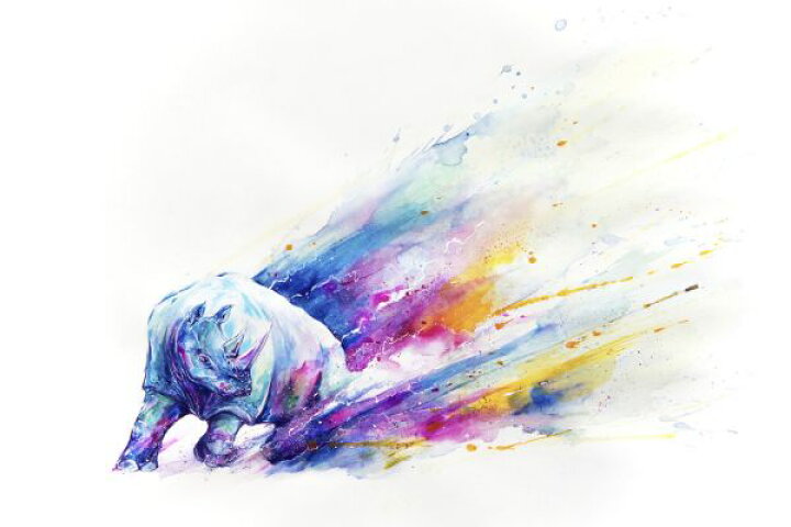 楽天市場 サイ 動物 イラスト 水彩画の壁紙 輸入 カスタム壁紙 Photowall Ajax 貼ってはがせるフリース壁紙 不織布 海外取り寄せのため1カ月程度でお届け 代引き 後払い不可 壁紙屋本舗 カベガミヤホンポ