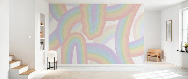 楽天市場 抽象画 レインボー パステルカラー カラフルの壁紙 輸入 カスタム壁紙 Photowall Into The Rainbows 貼ってはがせるフリース壁紙 不織布 海外取り寄せのため1カ月程度でお届け 代引き 後払い不可 壁紙 屋本舗 カベガミヤホンポ
