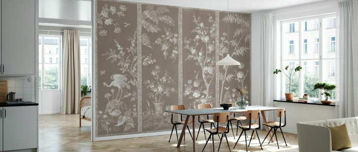 楽天市場 鳥 花 木 シノワズリ オリエンタル パーテーションの壁紙 輸入 カスタム壁紙 Photowall Meandia Sepia 貼ってはがせるフリース壁紙 不織布 海外取り寄せのため1カ月程度でお届け 代引き 後払い不可 壁紙 屋本舗 カベガミヤホンポ