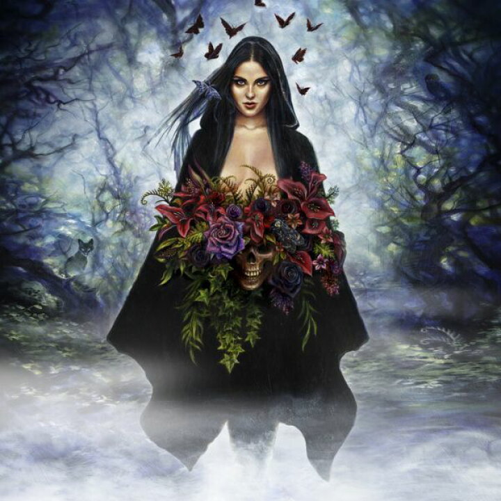 楽天市場 黒頭巾 花 ドクロ スカルの壁紙 輸入 カスタム壁紙 Photowall Seasons Of The Witch 貼ってはがせるフリース壁紙 不織布 海外取り寄せのため1カ月程度でお届け 代引き 後払い不可 壁紙屋本舗 カベガミヤホンポ