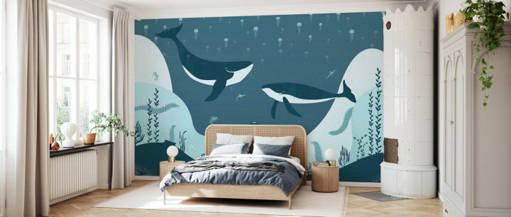 楽天市場 潜水士 海 クジラ イラスト 青 ブルー キッズ 子ども部屋の壁紙 輸入 カスタム壁紙 Photowall Underwater Journey 貼ってはがせるフリース壁紙 不織布 海外取り寄せのため1カ月程度でお届け 代引き 後払い不可 壁紙屋本舗 カベガミヤ