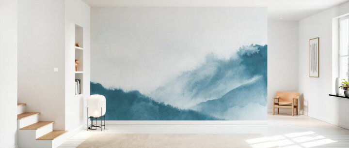 楽天市場 山 風景画 水彩画 青 ブルー ターコイズの壁紙 輸入 カスタム壁紙 Photowall Misty Mountains Teal 貼ってはがせるフリース壁紙 不織布 海外取り寄せのため1カ月程度でお届け 代引き 後払い不可 壁紙 屋本舗 カベガミヤホンポ