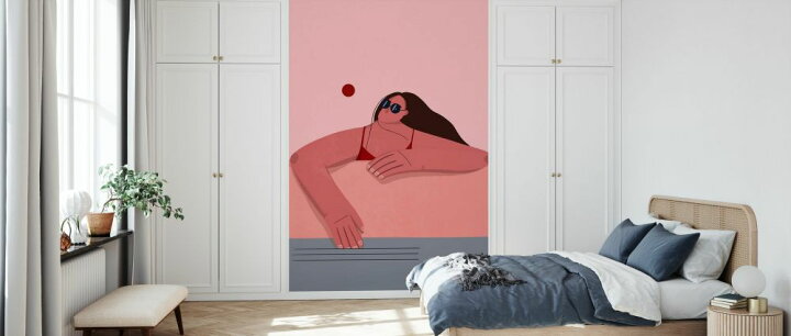 楽天市場 女性 イラスト ピンクの壁紙 輸入 カスタム壁紙 Photowall To The Pool 貼ってはがせるフリース 壁紙 不織布 海外取り寄せのため1カ月程度でお届け 代引き 後払い不可 壁紙屋本舗 カベガミヤホンポ