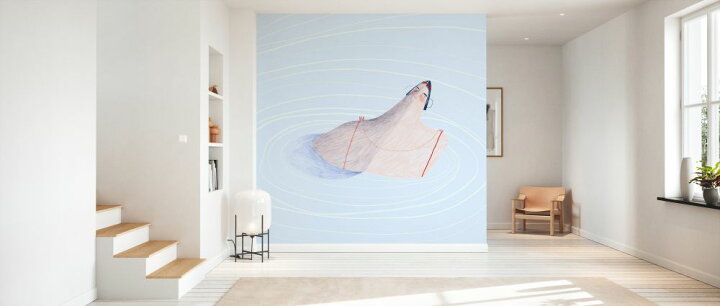 楽天市場 女性 水辺 イラストの壁紙 輸入 カスタム壁紙 Photowall Cool Refreshment 貼ってはがせるフリース壁紙 不織布 海外取り寄せのため1カ月程度でお届け 代引き 後払い不可 壁紙屋本舗 カベガミヤホンポ