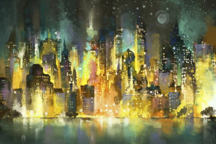 楽天市場 水彩 ビル 夜景 光 イラストの壁紙 輸入 カスタム壁紙 Photowall Watercolor Skyline Ii 貼ってはがせるフリース壁紙 不織布 海外取寄せ商品 代引き 後払い不可 壁紙屋本舗 カベガミヤホンポ