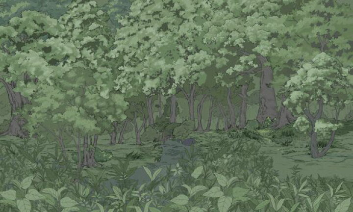 楽天市場 森 イラスト 絵画 緑 グリーンの壁紙 輸入 カスタム壁紙 Photowall Green Forest In The Evening 貼ってはがせるフリース壁紙 不織布 海外取寄せ商品 代引き 後払い不可 壁紙屋本舗 カベガミヤホンポ