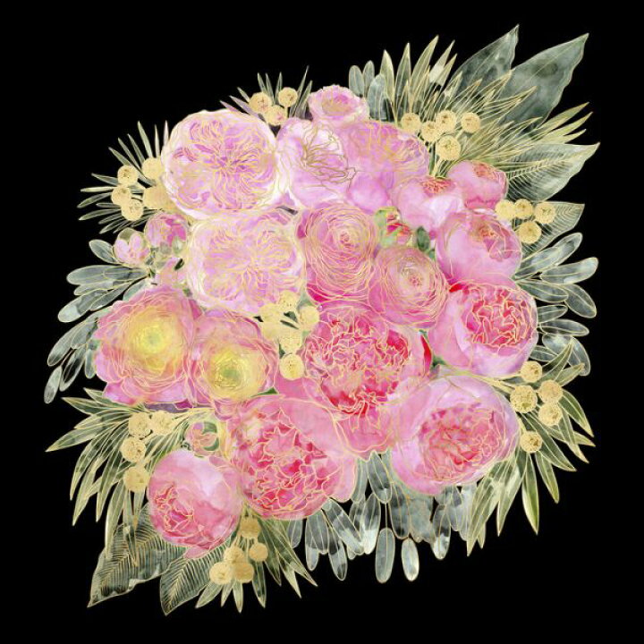 楽天市場 花 花束 ブーケ イラスト ピンク 黒 ブラックの壁紙 輸入 カスタム壁紙 Photowall Floral Bouquet Vi 貼ってはがせるフリース壁紙 不織布 海外取寄せ商品 代引き 後払い不可 壁紙屋本舗 カベガミヤホンポ
