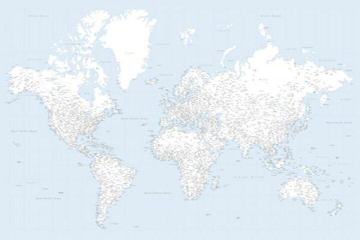 楽天市場 世界地図 マップ 水色 ブルー シンプルの壁紙 輸入 カスタム壁紙 Photowall World Map With Cities Xx 貼ってはがせるフリース壁紙 不織布 海外取寄せ商品 代引き 後払い不可 壁紙屋本舗 カベガミヤホンポ