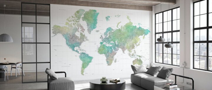 楽天市場 世界地図 マップ グラデーション 緑 グリーンの壁紙 輸入 カスタム壁紙 Photowall World Map With Cities L 貼ってはがせるフリース壁紙 不織布 海外取寄せ商品 代引き 後払い不可 壁紙屋本舗 カベガミヤホンポ