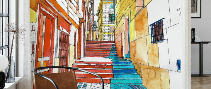 楽天市場 イラスト 街 水彩画 ペン画 カラフルの壁紙 輸入 カスタム壁紙 Photowall Palermo 貼ってはがせるフリース壁紙 不織布 海外取寄せ商品 代引き 後払い不可 壁紙屋本舗 カベガミヤホンポ 楽天市場 イラスト 街 水彩画 ペン画 カラフルの壁紙 輸入 カスタム壁紙 Photowall Palermo 貼ってはがせるフリース壁紙 不織布 海外取寄せ商品 代引き 後払い不可 壁紙屋本舗 カベガミヤホンポ