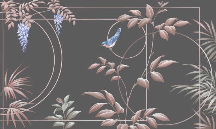 楽天市場 鳥 植物 花 フジ 灰色 グレーの壁紙 輸入 カスタム壁紙 Photowall Deco Leaves Cacao 貼ってはがせるフリース壁紙 不織布 海外取寄せ商品 代引き 後払い不可 壁紙屋本舗 カベガミヤホンポ