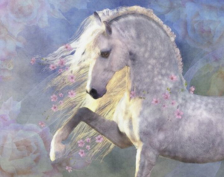 楽天市場 馬 白馬 動物 イラストの壁紙 輸入 カスタム壁紙 Photowall Encantada 貼ってはがせるフリース壁紙 不織布 海外取寄せ商品 代引き 後払い不可 壁紙屋本舗 カベガミヤホンポ