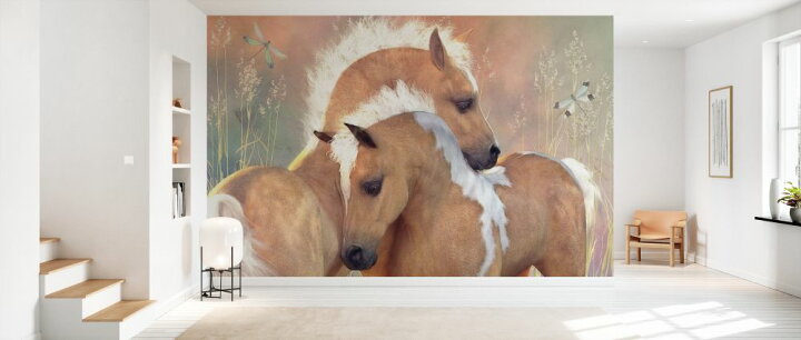 楽天市場 馬 白馬 動物 イラストの壁紙 輸入 カスタム壁紙 Photowall Summer Dreams 貼ってはがせるフリース壁紙 不織布 海外取寄せ商品 代引き 後払い不可 壁紙屋本舗 カベガミヤホンポ