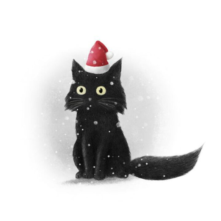 楽天市場 猫 ネコ 黒猫 サンタ帽 雪 イラスト キッズ 子ども部屋の壁紙 輸入 カスタム壁紙 Photowall Christmas Cat 貼ってはがせるフリース壁紙 不織布 海外取寄せ商品 代引き 後払い不可 壁紙屋本舗 カベガミヤホンポ