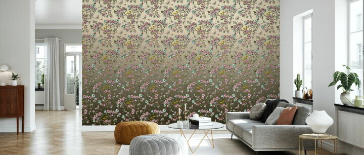 楽天市場 花柄 ゴージャス パターン グラデーションの壁紙 輸入 カスタム壁紙 Photowall Wagtails Spring Creme 貼ってはがせるフリース壁紙 不織布 海外取寄せ商品 代引き 後払い不可 壁紙屋本舗 カベガミヤホンポ