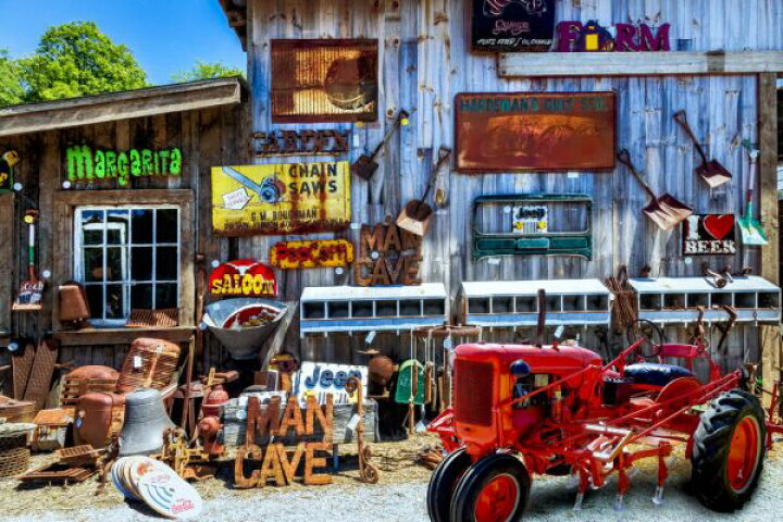 楽天市場 トラクター 看板 アメリカンビンテージの壁紙 輸入 カスタム壁紙 Photowall Tractor Collectibles 325 貼ってはがせるフリース壁紙 不織布 海外取寄せ商品 代引き 後払い不可 壁紙屋本舗 カベガミヤホンポ