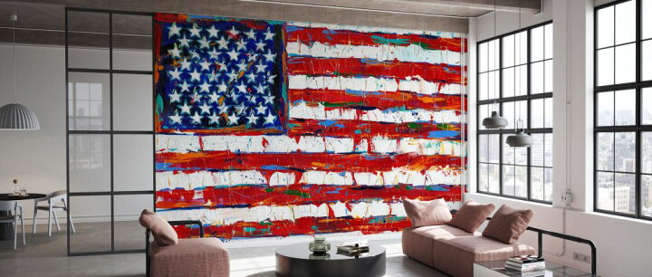 楽天市場 星条旗 アメリカ国旗 イラストの壁紙 輸入 カスタム壁紙 Photowall Dramatic Stars And Stripes 貼ってはがせるフリース壁紙 不織布 海外取寄せ商品 代引き 後払い不可 壁紙屋本舗 カベガミヤホンポ