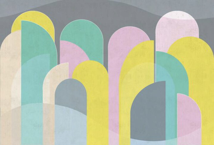 楽天市場 アーチ 色面 幾何学 パステルカラーの壁紙 輸入 カスタム壁紙 Photowall Pastel Arches Bright 貼ってはがせるフリース壁紙 不織布 海外取寄せ商品 代引き 後払い不可 壁紙屋本舗 カベガミヤホンポ