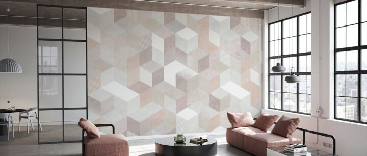 楽天市場 幾何学 立体 ブロック パターンの壁紙 輸入 カスタム壁紙 Photowall Casablanca Cubes Desert 貼ってはがせるフリース壁紙 不織布 海外取寄せ商品 代引き 後払い不可 壁紙屋本舗 カベガミヤホンポ