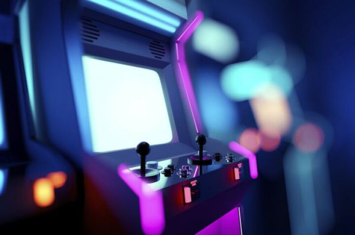 楽天市場 アーケードゲーム ゲーム機の壁紙 輸入 カスタム壁紙 Photowall Neon Retro Arcade Machine 貼ってはがせるフリース壁紙 不織布 海外取寄せ商品 代引き 後払い不可 壁紙屋本舗 カベガミヤホンポ