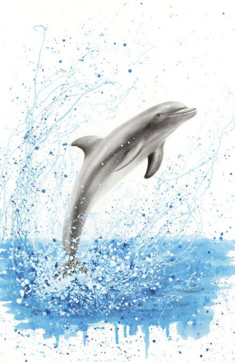 楽天市場 イルカ 海 イラスト ドリッピング スプラッシュ 青 ブルーの壁紙 輸入 カスタム壁紙 Photowall Dancing Dolphin E875 貼ってはがせるフリース壁紙 不織布 海外取寄せ商品 代引き 後払い不可 壁紙屋本舗 カベガミヤホンポ