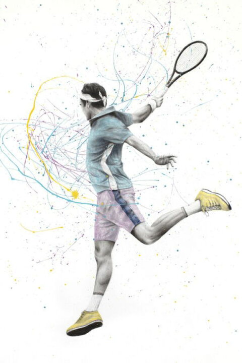 楽天市場 テニス スポーツ イラスト ドリッピング スプラッシュ パステルカラーの壁紙 輸入 カスタム壁紙 Photowall Tennis Player E915 貼ってはがせるフリース壁紙 不織布 海外取寄せ商品 代引き 後払い不可 壁紙屋本舗 カベガミヤホンポ