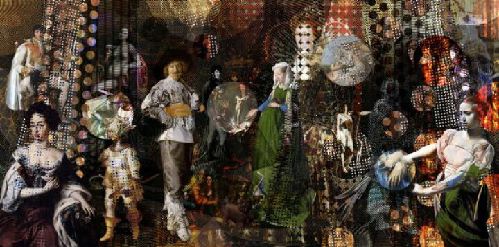 楽天市場 コラージュ 西洋画 人 アートの壁紙 輸入 カスタム壁紙 Photowall Curtains Master Disco E 貼ってはがせるフリース壁紙 不織布 海外取寄せ商品 代引き 後払い不可 壁紙屋本舗 カベガミヤホンポ