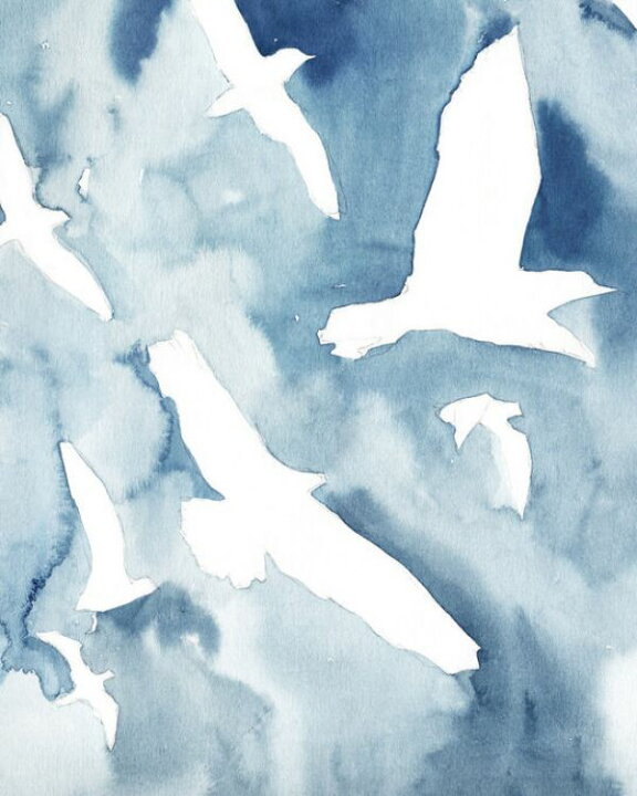 楽天市場 水彩画 鳥 シルエット 青 ブルー 水彩画の壁紙 輸入 カスタム壁紙 Photowall Soaring Flock Ii 貼ってはがせるフリース壁紙 不織布 海外取寄せ商品 代引き 後払い不可 壁紙屋本舗 カベガミヤホンポ