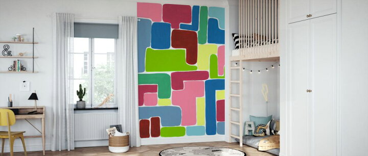 楽天市場 抽象画 ブロック 幾何学 カラフル マルチカラーの壁紙 輸入 カスタム壁紙 Photowall Candy Colored 貼ってはがせるフリース壁紙 不織布 海外取寄せ商品 代引き 後払い不可 壁紙屋本舗 カベガミヤホンポ