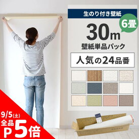 【6/10は全品ポイント5倍！】 壁紙 のり付き 30m パック 6畳 壁紙の上から貼れるBEST24 白 ホワイト シンプル 無地 簡単 張り替え 初心者 DIY サンゲツ 国産壁紙 壁紙屋本舗