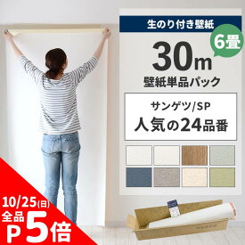 【10/5は全品ポイント5倍】 壁紙 のり付き 30m パック 6畳 壁紙の上から貼れるBEST24 白 ホワイト シンプル 無地 簡単 張り替え 初心者 DIY サンゲツ 国産壁紙 壁紙屋本舗