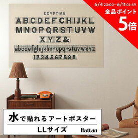 水だけで何度も貼れるはがせる アートポスター 賃貸OK のり付き Hattan Art Poster ハッタンアートポスター Egyptian style calligraphy fonts from Draughtsman's Alphabets / HP-00005 LLサイズ(134cm×90cm) 砂壁 に 貼れる 壁紙ポスター 壁紙屋本舗