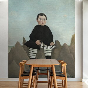 【全品対象クーポン配布中】 岩の上の少年の壁紙 サイズオーダー壁紙 フリース壁紙(のりなし)西洋画 アンリ・ルソー Boy on the Rocks NSO-S00011