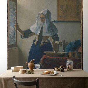 【全品対象クーポン配布中】 水差しを持つ女の壁紙 サイズオーダー壁紙 フリース壁紙(のりなし)西洋画 フェルメール Young Woman with a Water Pitcher NSO-S00023