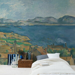 【全品対象クーポン配布中】 レスタックから見たマルセイユ湾 の壁紙 サイズオーダー壁紙 フリース壁紙(のりなし)西洋画 セザンヌ The Bay of Marseilles, Seen from L'Estaque NSO-S00037